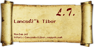Lancsák Tibor névjegykártya